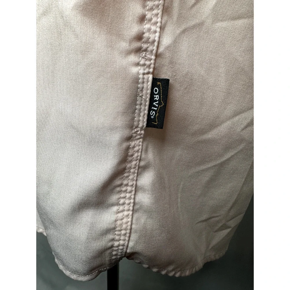 Orvis Shirt Mens Large Pink Vented Outdoors Polyester Fishing hiking Camp